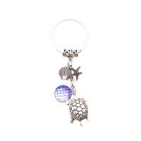 Zinc Alloy Key Clasp, with Resin, Turtle, plated, durable & fashion jewelry & for woman 80mm 