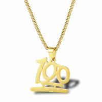 Stainless Steel Jewelry Necklace, Alphabet Letter, plated, Unisex & box chain & hollow 25mm Approx 23.6 Inch 