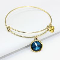 Fashion Zinc Alloy Bangle, Flat Round, gold color plated, random style & for woman, mixed colors, 17mm, Inner Approx 63mm 