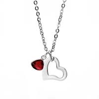 Stainless Steel Jewelry Necklace, with Crystal, Heart, oval chain & for woman & hollow 8mm Approx 18 Inch 