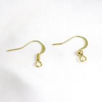 Brass Hook Earwire, gold color plated, DIY metallic color plated, nickel, lead & cadmium free 