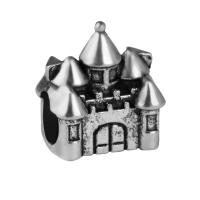Zinc Alloy European Large Hole Beads, Castle, plated, DIY, metallic color plated Approx 4.5mm 
