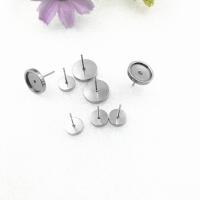 Stainless Steel Earring Stud Component, fashion jewelry & for woman 