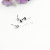 Stainless Steel Earring Stud Component, fashion jewelry & DIY original color, 3mm  4mm  5mm  6mm  7mm 