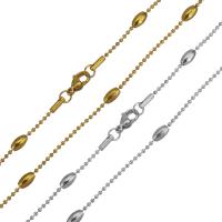 Stainless Steel Chain Necklace, plated, Unisex & ball chain 1.5mm Approx 17 Inch 