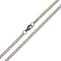 Stainless Steel Chain Necklace, Unisex & curb chain, multi-colored Approx 19 Inch 