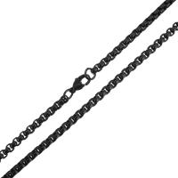 Stainless Steel Chain Necklace, black ionic, Unisex & box chain, 4mm Approx 27 Inch 