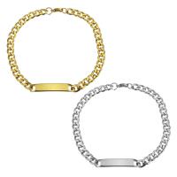Stainless Steel Chain Bracelets, plated, fashion jewelry & Unisex & curb chain 5.5mm Approx 8.5 Inch 