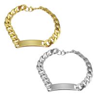 Stainless Steel Chain Bracelets, plated, fashion jewelry & Unisex & curb chain 10mm Approx 8.5 Inch 