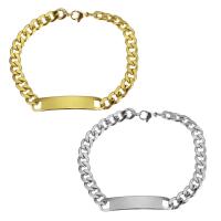 Stainless Steel Chain Bracelets, plated, fashion jewelry & Unisex & curb chain 7.5mm Approx 8.5 Inch 