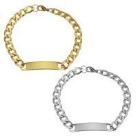 Stainless Steel Chain Bracelets, plated, fashion jewelry & Unisex & curb chain 8mm Approx 8.5 Inch 