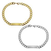 Stainless Steel Chain Bracelets, plated, fashion jewelry & Unisex & curb chain 6.5mm Approx 8.5 Inch 