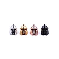 Cubic Zirconia Micro Pave Brass Beads, Helmet, fashion jewelry & DIY & micro pave cubic zirconia 