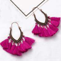 Fashion Tassel Earring, Zinc Alloy, with Cotton Thread, plated, fashion jewelry & for woman nickel, lead & cadmium free 