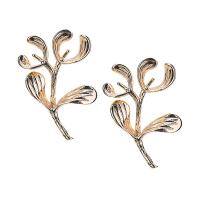Brass Earring Stud Component, Branch, gold color plated, Korean style & DIY 