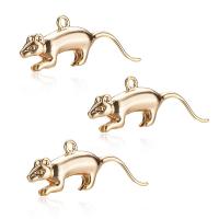 Animal Brass Pendants, Mouse, gold color plated, fashion jewelry Approx 1mm 