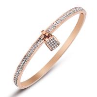 Stainless Steel Bangle, plated, fashion jewelry & for woman & with rhinestone 4.5mm, Inner Approx 