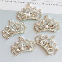 Zinc Alloy Hair Accessories DIY Findings, Crown, silver color plated, Korean style & with rhinestone 
