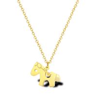 Titanium Steel Jewelry Necklace, rocking horse, plated, for woman & hollow Approx 19.6 Inch 