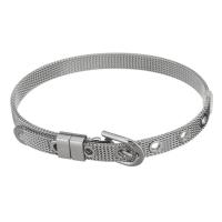 Maille en acier inoxydable Boucle de ceinture Bracelet, bijoux de mode & unisexe, couleur originale 6mm Environ 8.5 , Vendu par brin