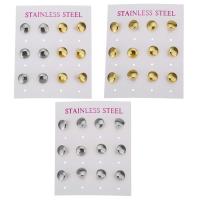 Stainless Steel Stud Earring, plated, fashion jewelry & for woman 8mm 