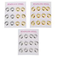 Stainless Steel Stud Earring, Donut, plated, fashion jewelry & for woman 11mm 