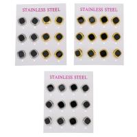 Stainless Steel Stud Earring, with Resin, plated, fashion jewelry & for woman 