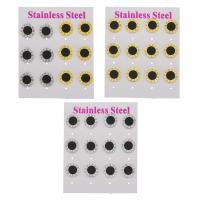 Stainless Steel Stud Earring, with Resin, Flat Round, plated, fashion jewelry & for woman 11mm 