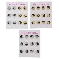 Stainless Steel Stud Earring, with Resin, plated, fashion jewelry & for woman 10mm 