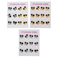 Stainless Steel Stud Earring, with Resin, Butterfly, plated, fashion jewelry & for woman 