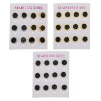 Stainless Steel Stud Earring, with Resin, plated, fashion jewelry & for woman 10mm 