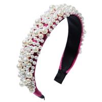 Hair Bands, Pleuche, with Plastic Pearl, fashion jewelry & for woman nickel, lead & cadmium free, 31mm 