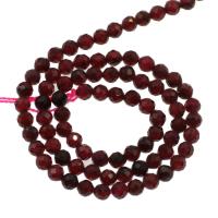 Natural Garnet Beads, Round & faceted Approx 1mm Approx 14.9 Inch 