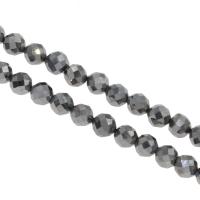 Terahertz Stone Beads, Round & faceted, silver color Approx 1mm Approx 14.9 Inch 