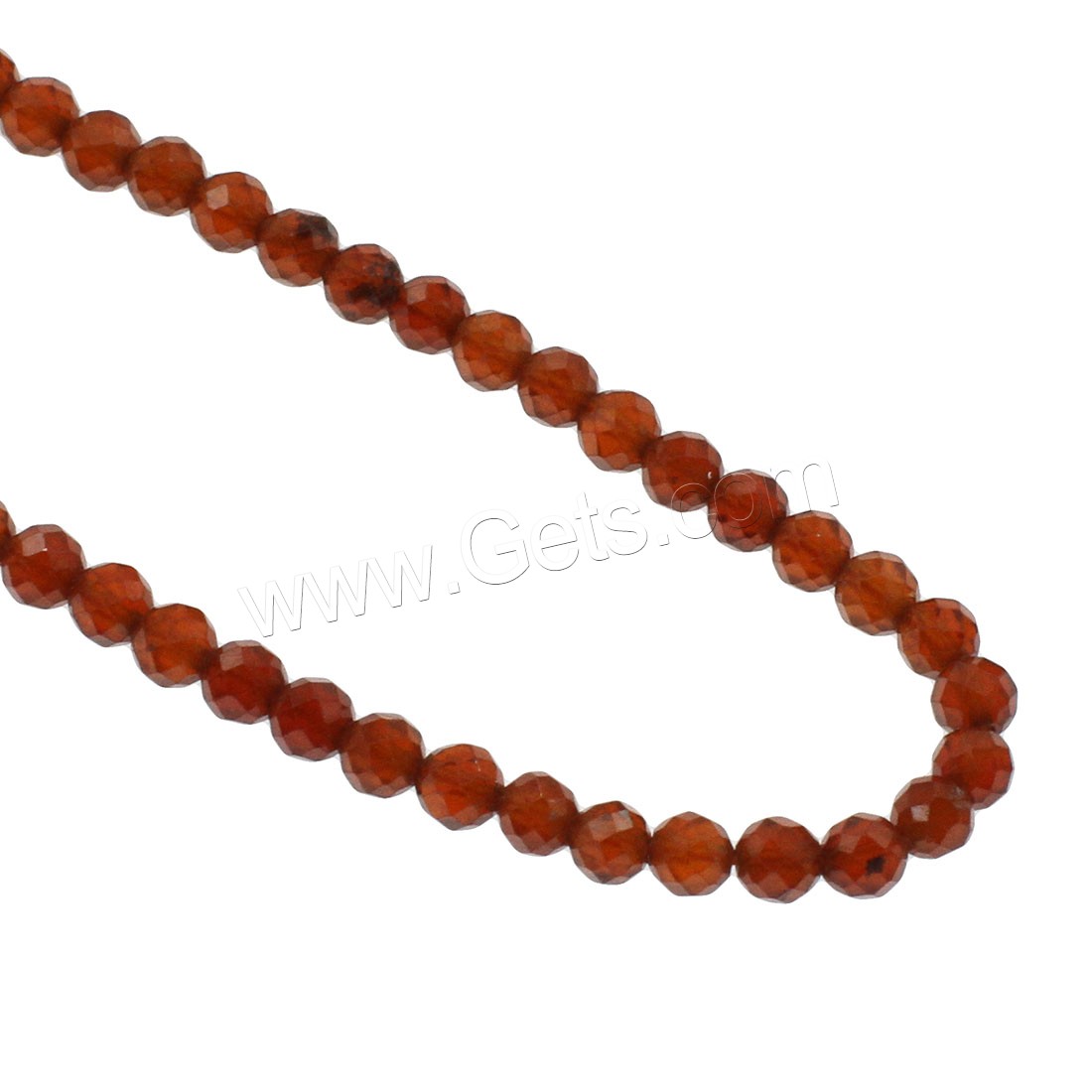 Natural Garnet Beads, Round, different size for choice & faceted, orange, Hole:Approx 1mm, Length:Approx 14.9 Inch, Sold By Strand