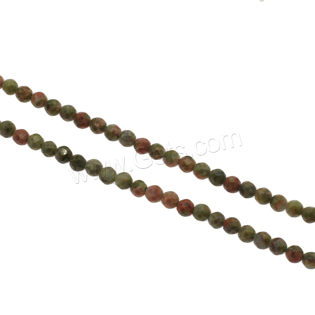 Unakite Beads, Round, different size for choice & faceted, green, Hole:Approx 1mm, Length:Approx 14.9 Inch, Sold By Strand