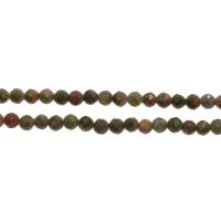 Unakite Beads, Round & faceted, green Approx 1mm Approx 14.9 Inch 