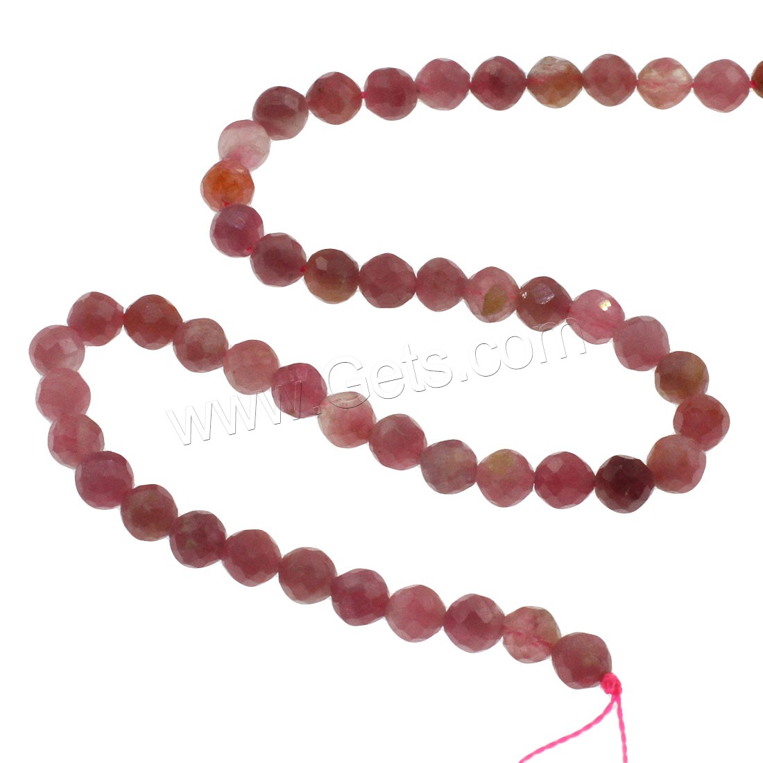 Rubellite Beads, Round, different size for choice & faceted, light red, Hole:Approx 1mm, Length:Approx 14.9 Inch, Sold By Strand