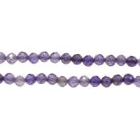 Natürlicher Quarz Perle, rund, facettierte, keine, 3mm, Bohrung:ca. 1mm, Länge:ca. 14.9 ZollInch, ca. 122PCs/Strang, verkauft von Strang