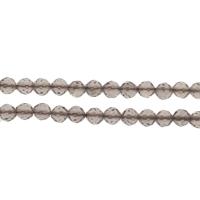 Natural Smoky Quartz Beads, Round & faceted, grey Approx 1mm Approx 14.9 Inch 