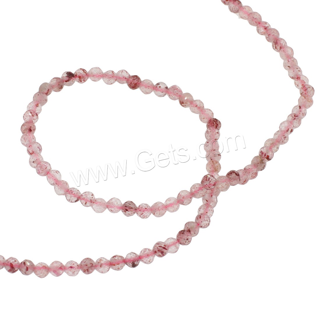 Strawberry Quartz Beads, Round, different size for choice & faceted, pink, Hole:Approx 1mm, Length:Approx 14.9 Inch, Sold By Strand