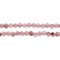 Клубника Кварцевые Бусины, Круглая, разный размер для выбора & граненый, розовый, отверстие:Приблизительно 1mm, длина:Приблизительно 14.9 дюймовый, продается Strand