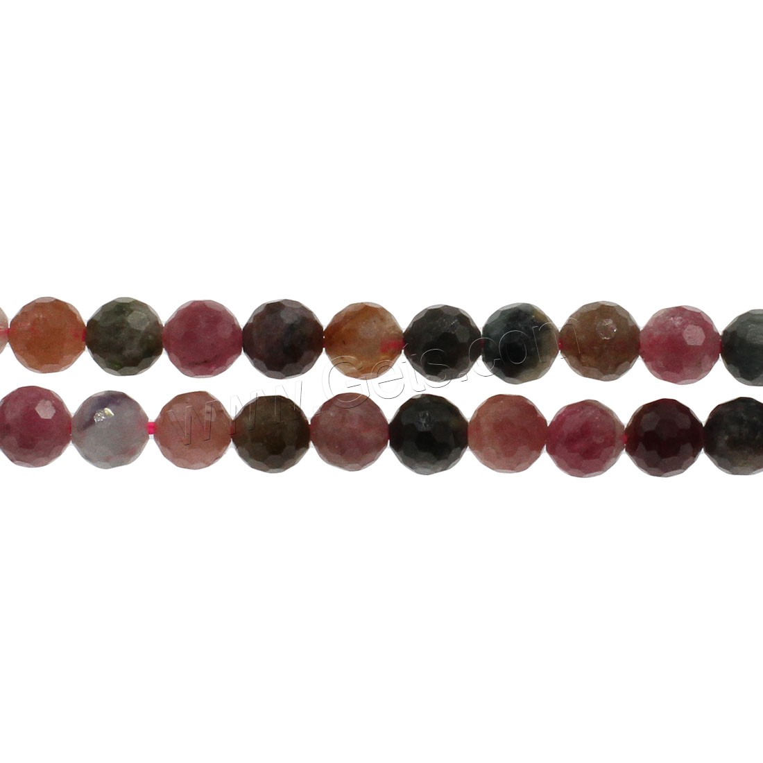 Perles de Tourmaline naturels, Rond, normes différentes pour le choix & facettes, plus de couleurs à choisir, Trou:Environ 1mm, Longueur:Environ 14.9 pouce, Vendu par brin
