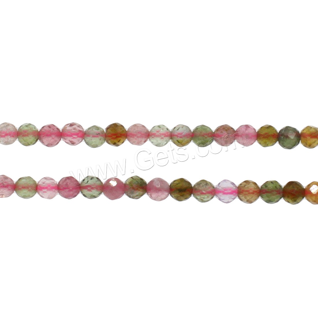 Perles de Tourmaline naturels, Rond, normes différentes pour le choix & facettes, plus de couleurs à choisir, Trou:Environ 1mm, Longueur:Environ 14.9 pouce, Vendu par brin