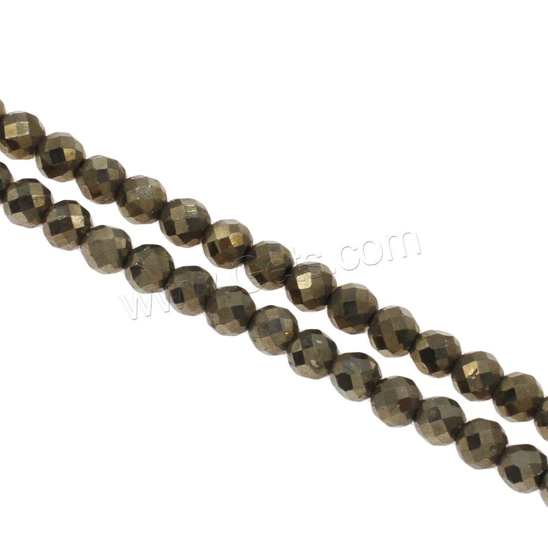 Chalcopyrite Beads, Round, different size for choice & faceted, silver color, Hole:Approx 1mm, Length:Approx 14.9 Inch, Sold By Strand