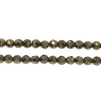 Chalcopyrite Beads, Round & faceted, silver color Approx 1mm Approx 14.9 Inch 