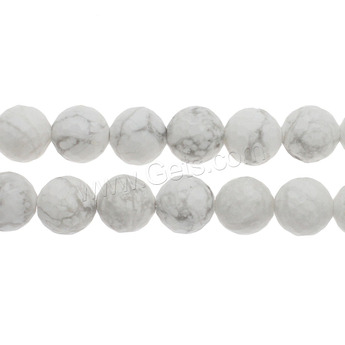 Synthetic Turquoise Beads, Round, different size for choice & faceted, white, Hole:Approx 1mm, Length:Approx 14.9 Inch, Sold By Strand