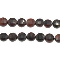 Tiger Eye Beads, Flat Round, fashion jewelry & faceted Approx 1mm Approx 14.9 Inch, Approx 