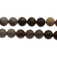 Silicified Wood Beads, Round, fashion jewelry & faceted, 8mm Approx 1mm Approx 14.9 Inch, Approx 