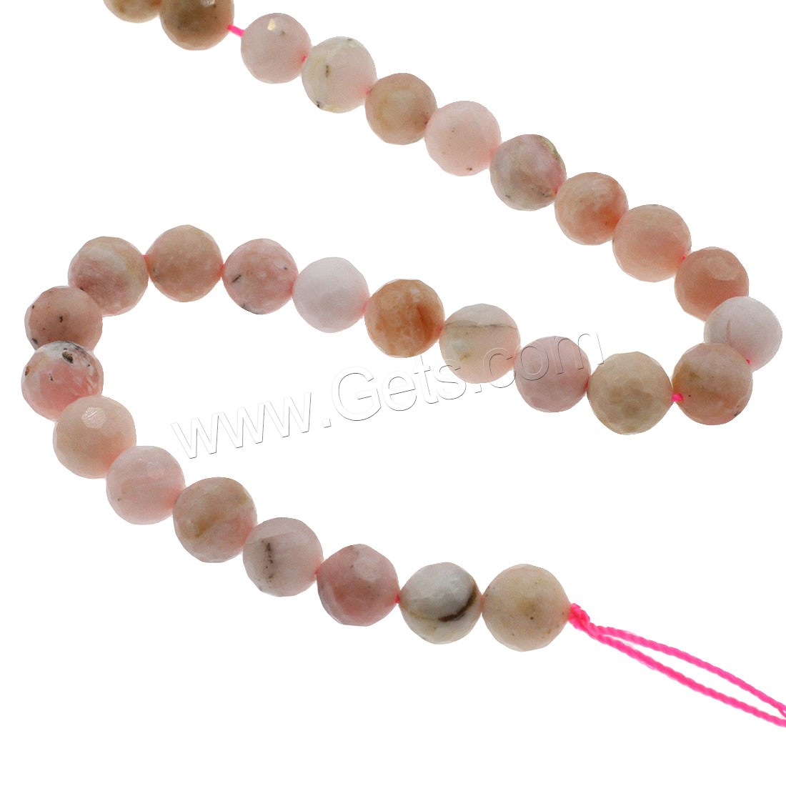 Pink Opal Beads, Round, different size for choice & faceted, Hole:Approx 1mm, Length:Approx 14.9 Inch, Sold By Strand
